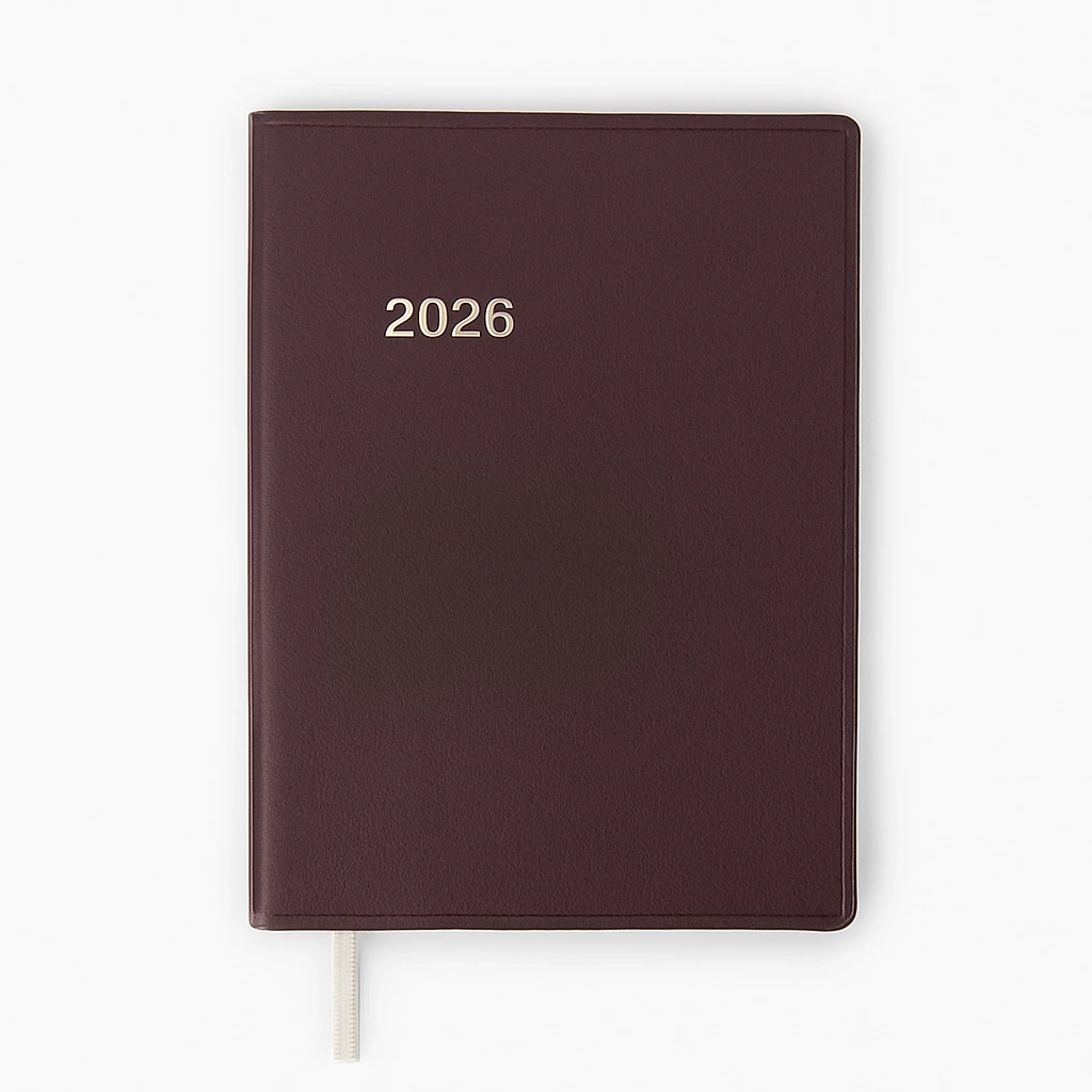 Edition 16 weekly calendar 2026 faux leather TeBeskin bordeaux