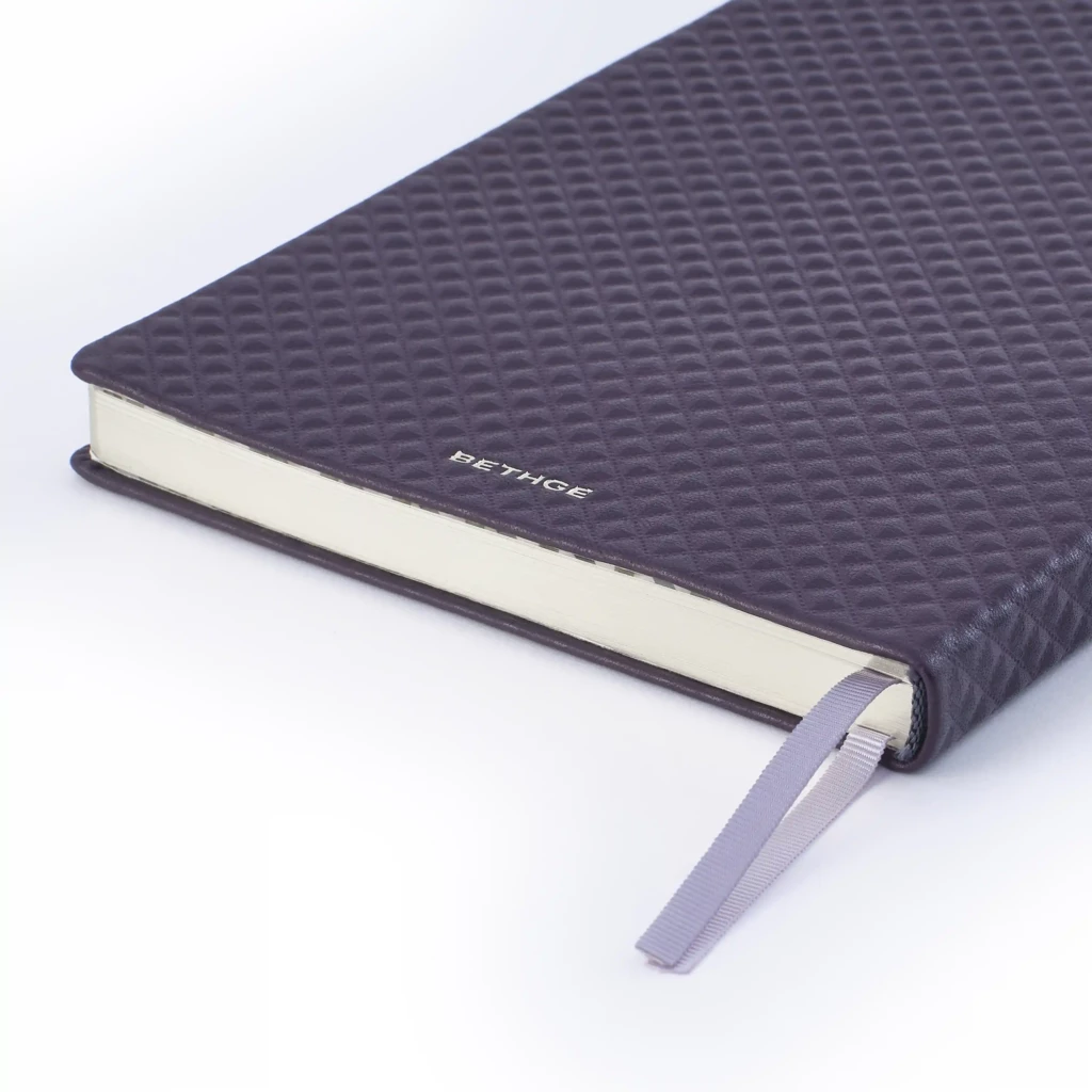 Notebook A5, leather, Violet, ruled