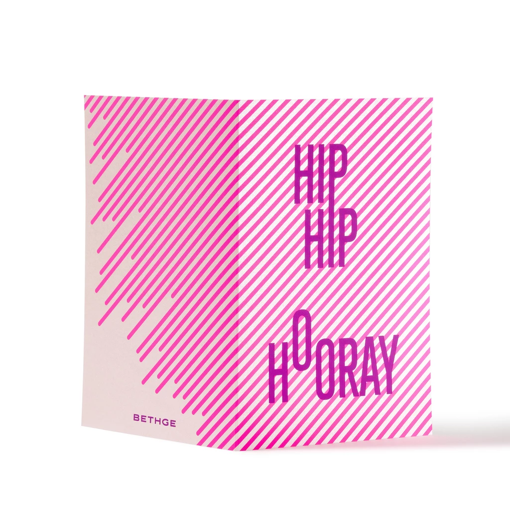 Greeting Card "Hip Hip Hooray" Lines	 