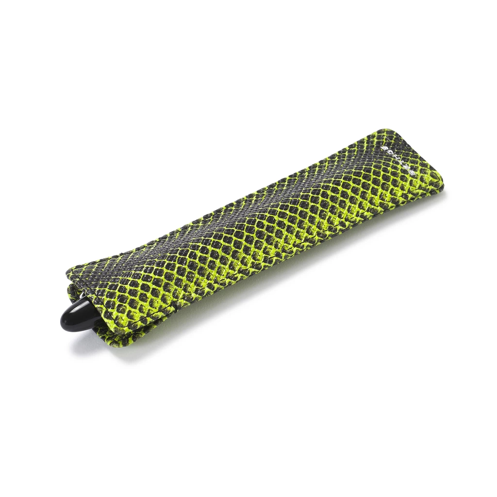 Pen Case Single Leather Green Viper