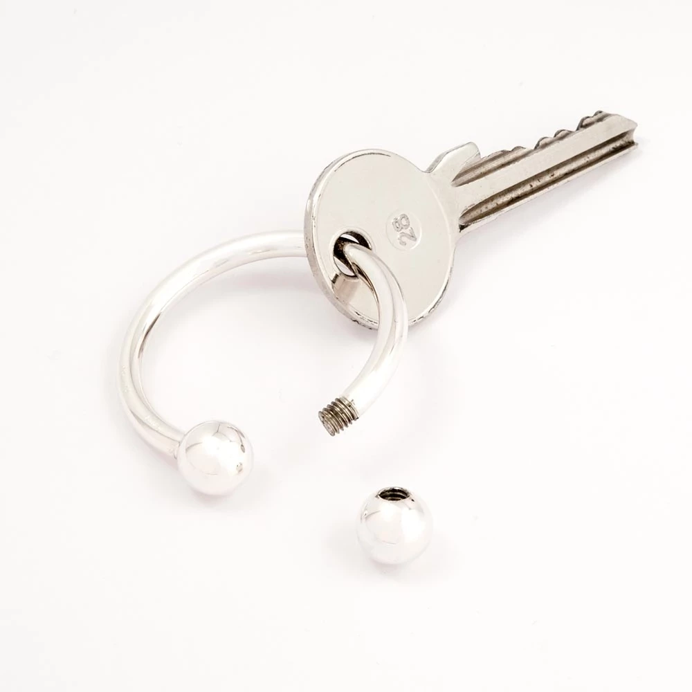 Key ring Balls, 925 sterling silver, diameter 4.0 cm