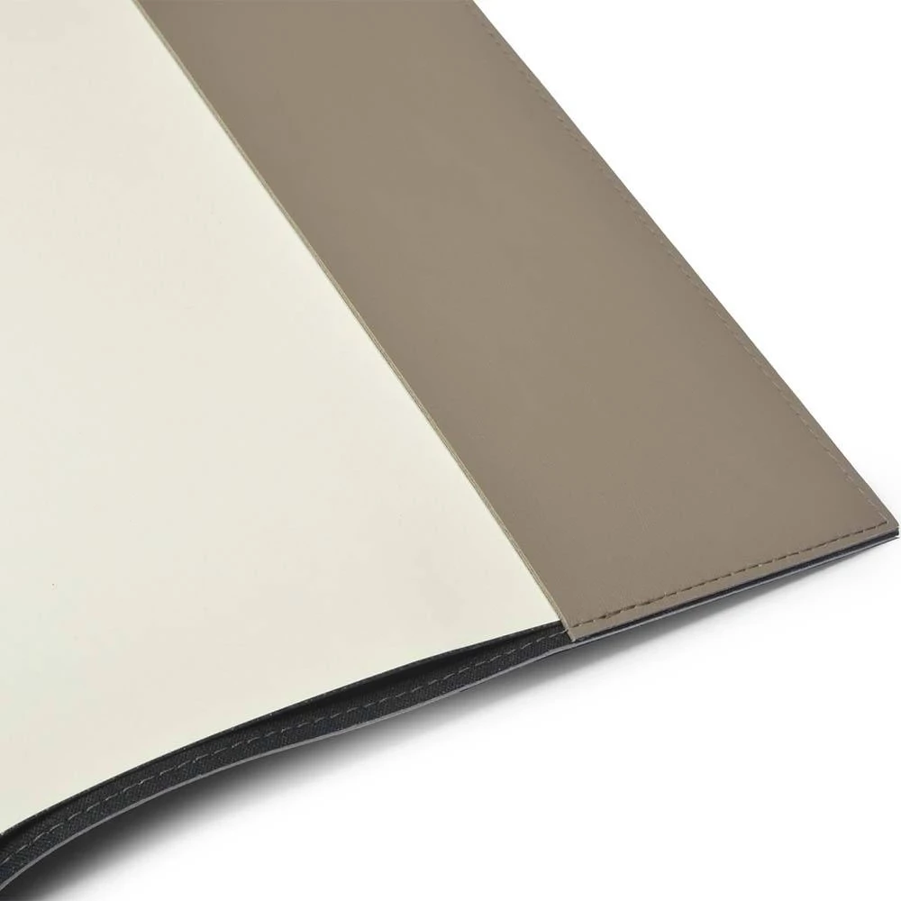 Book cover for DIN A4 books, smooth leather, taupe