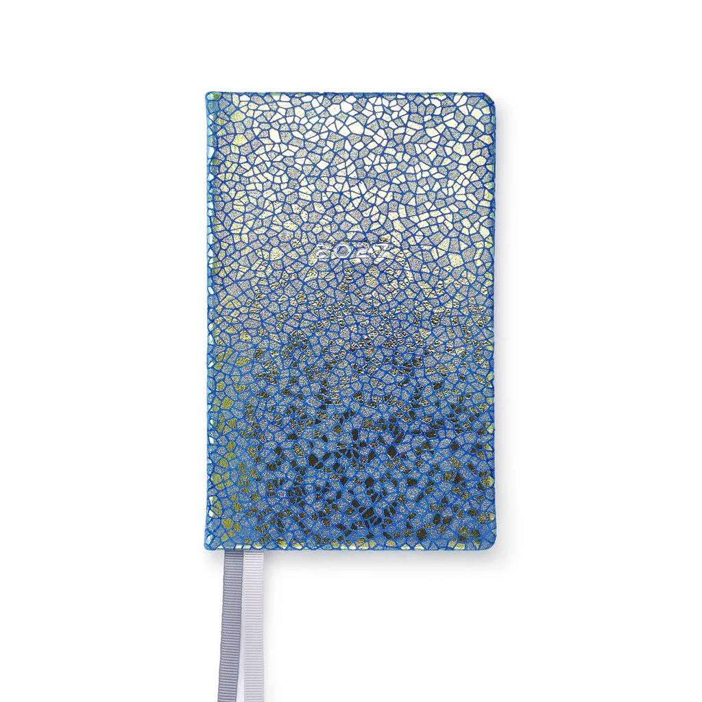 Weekly Planner 8-Days-a-Week 2027 - Week on 2 Pages - Leather - Acqua - 8.5 x 14 cm