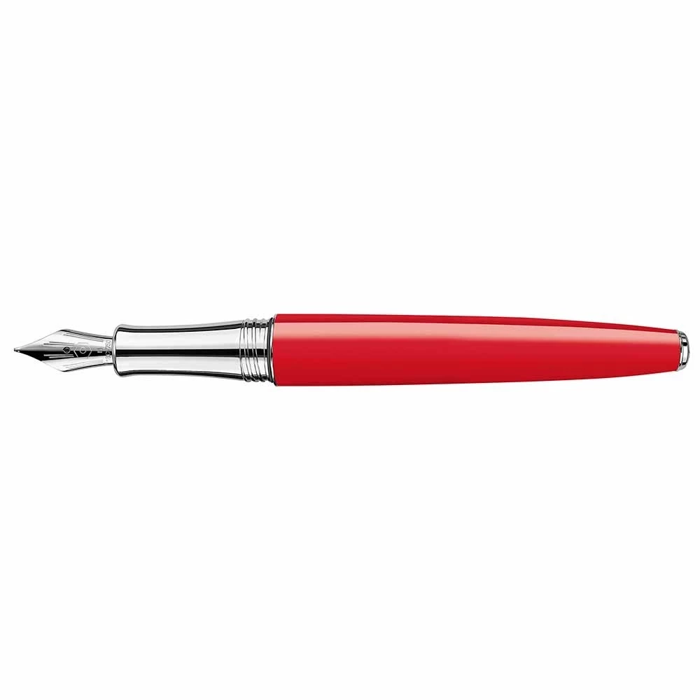 Caran d'Ache Léman Fountain Pen, scarlet/silv./rhod., nib M