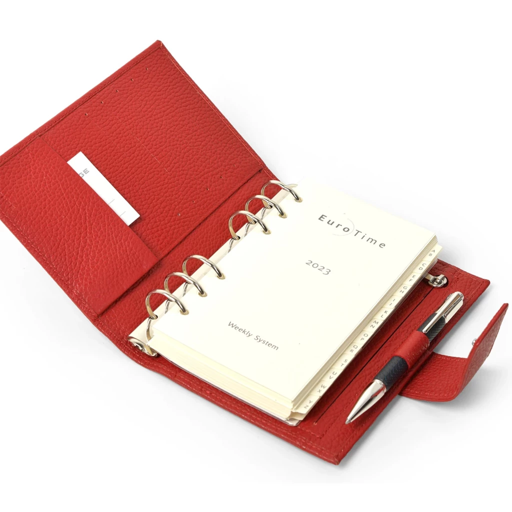 Daily Planner Adri, leather, dark red