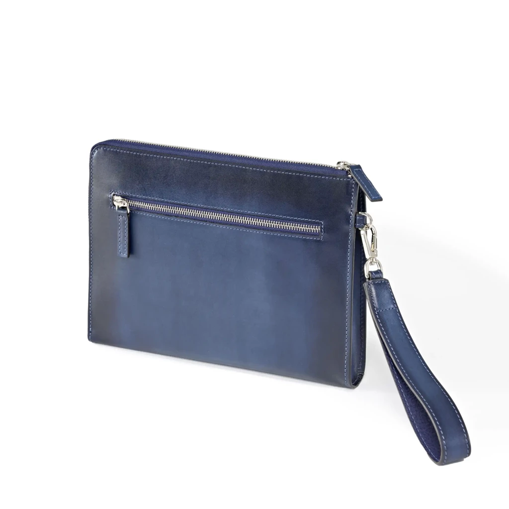 Zipped Pouch Porto Cervo, leather, orange