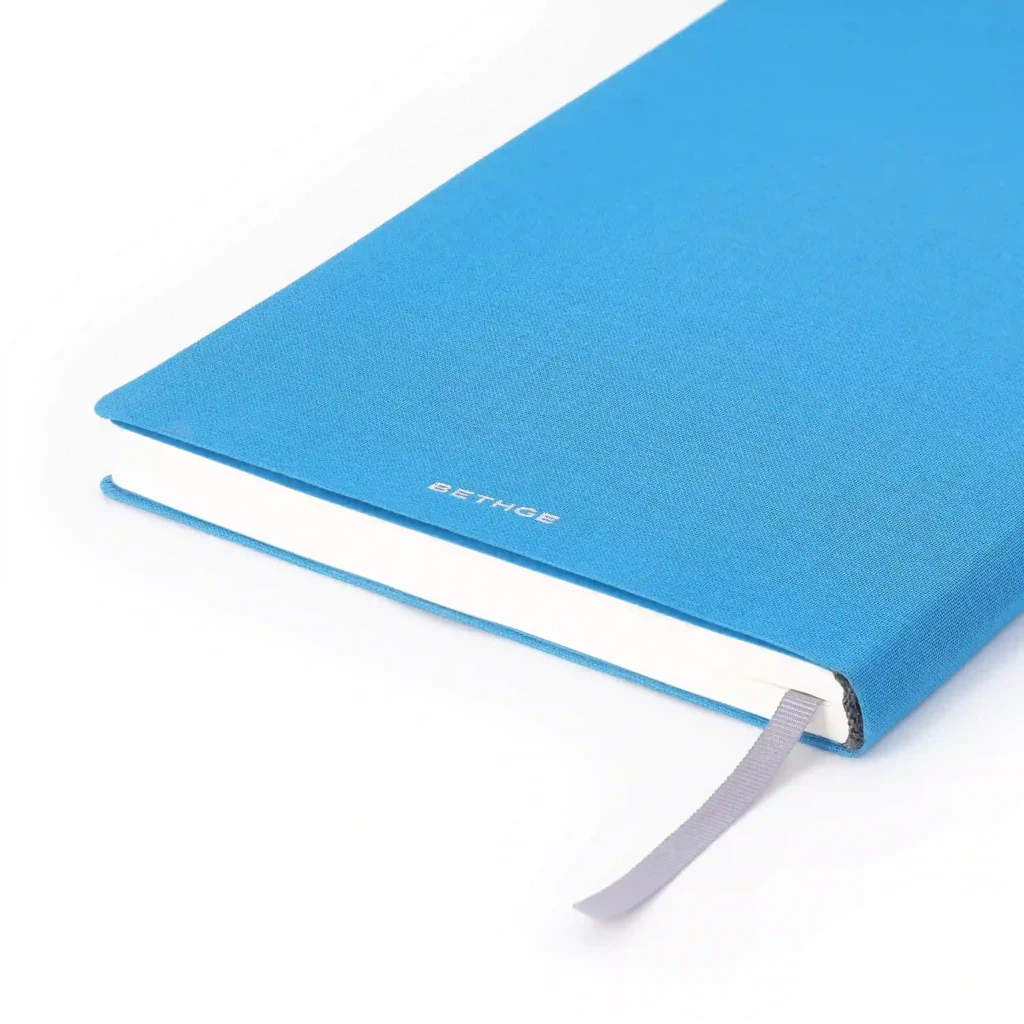 Notebook A5, linen, Turquoise, dotted