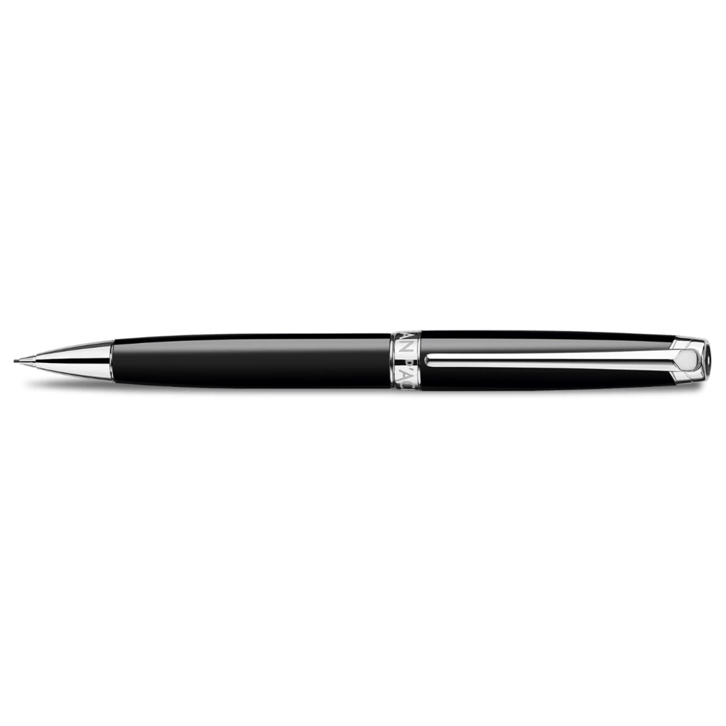 Caran d'Ache Léman Ebony Black Mechanical Pencil, silver- and rhodium-plated