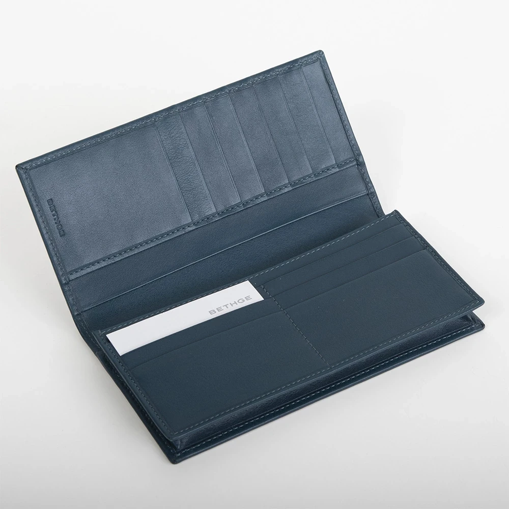 Double wallet with coin pocket, nappa leather, petrol