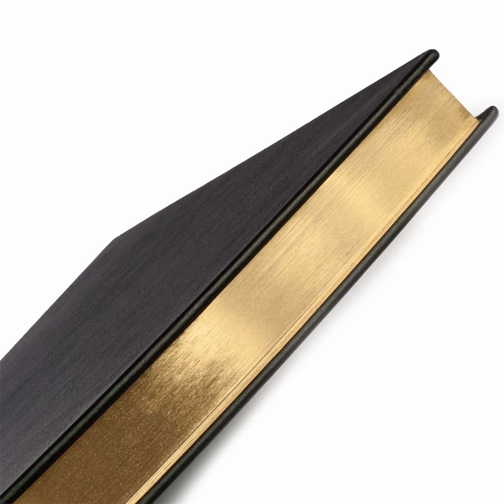 Guest Book with Gilt Edges, 144 pages, leather, A4, black