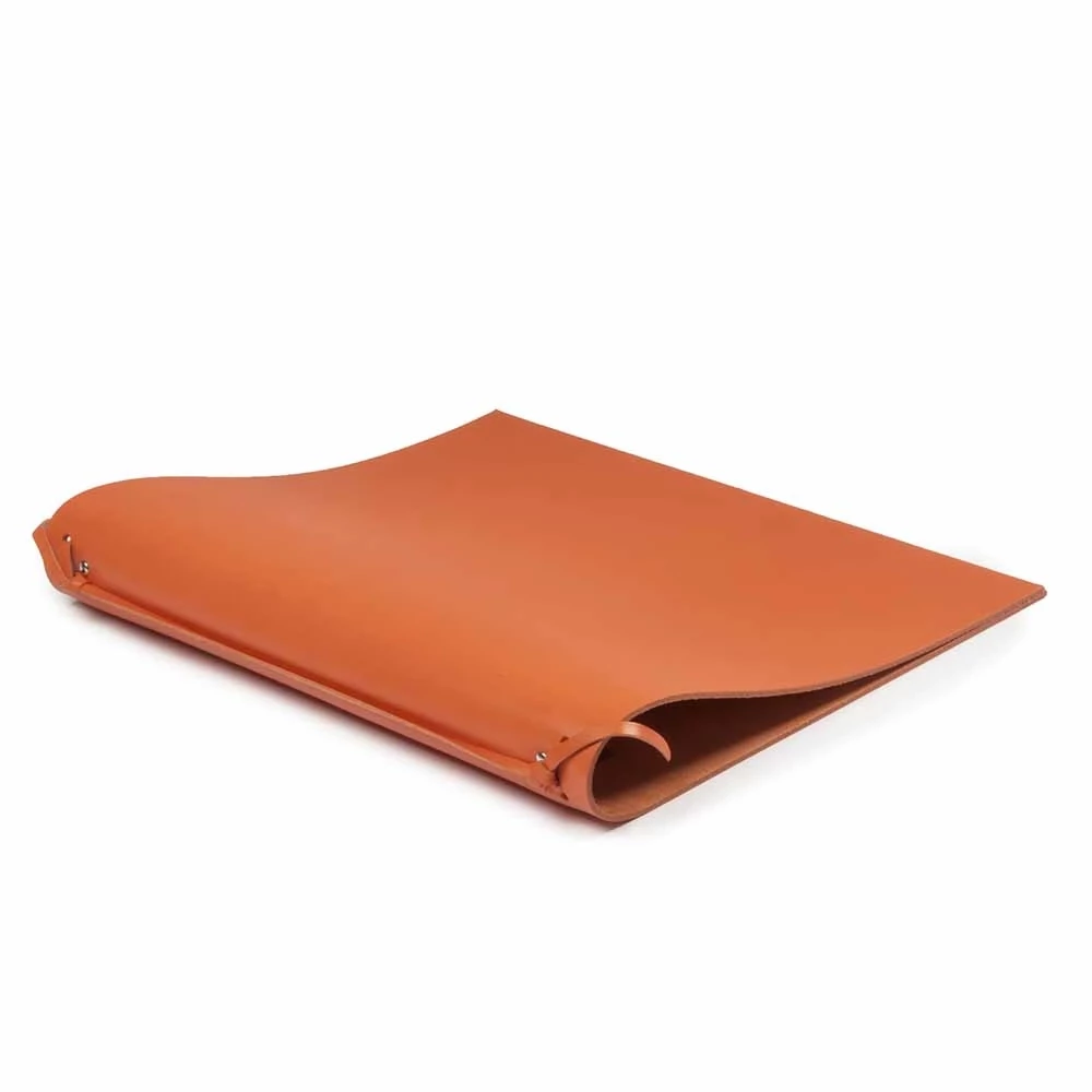 Ring Binder, A4, 4-ring mechanism, leather, orange