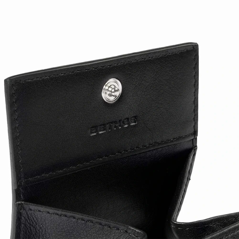 Coin purse Viennese box, shagreen leather, black