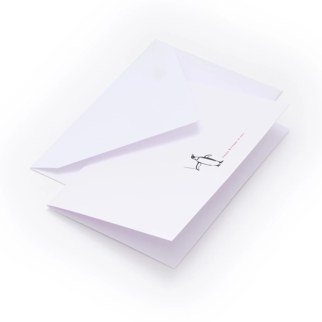 Greeting card penguin Happy Birthday to you!