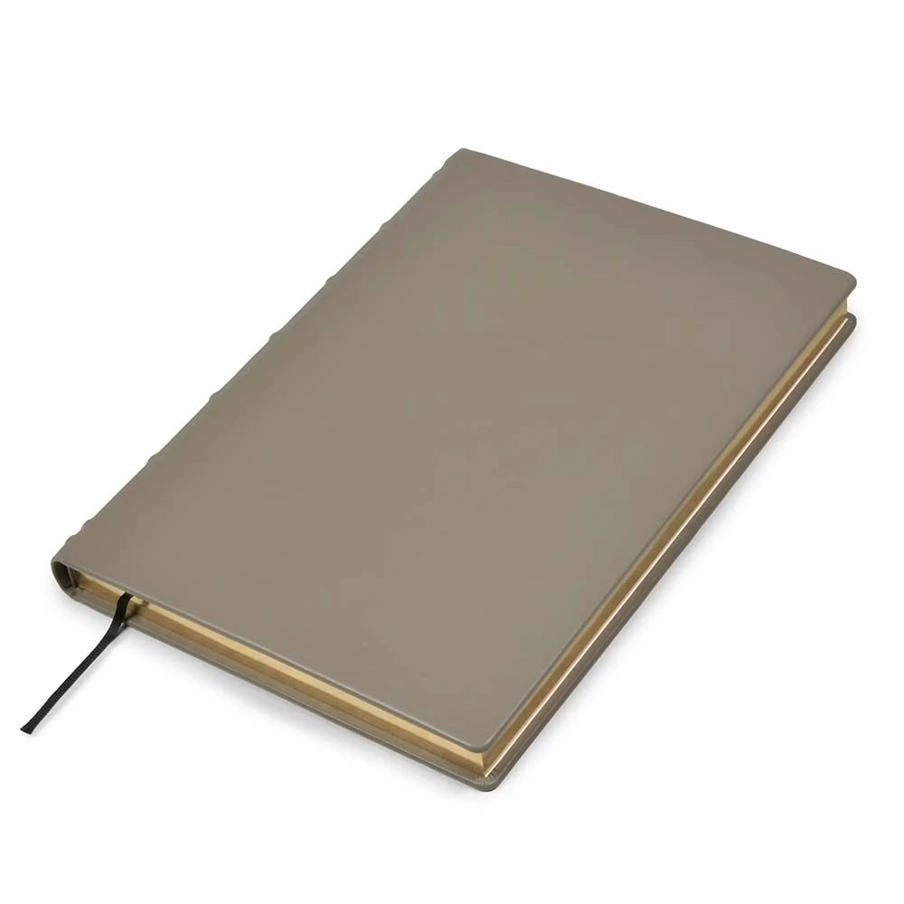 Guest Book with Gilt Edges, 144 pages, leather, A4, taupe