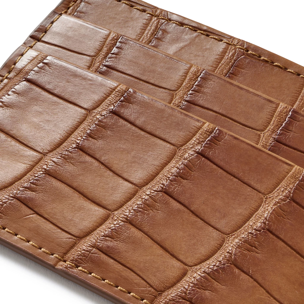 card holder, slim, 4 cc, alligator leather