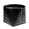 Wastepaper Basket, leather, H  30 cm, D 38 cm, black