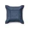 Valet tray square, suede leather, 15 x 15 cm, royal blue