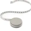 Tape measure, leather, length 150 cm, light grey - 3