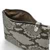 Pouch with Zip, python leather, small, black/white - 3