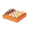 Compendium of Games (chess, dominoes, ...), leather, orange