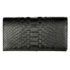 Wallet Double with Coin Pocket, python leather, black