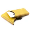 Business Card Holder, leather, 6.5x10 cm, yellow - 2