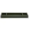 Pen Tray, 3 Compartments, buckskin faux leather, dark green - 3