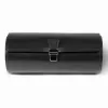Watch Roll Case for 3 Watches, nappa leather, black