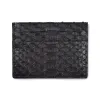 Card Wallet, 4 cc, python leather, flat., black