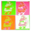 Christmas card little santa pop art neon
