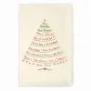 Christmas card tree with writing green/gold laid paper