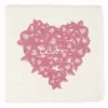 Pink Feather Heart Deckle-Edge Greeting Card