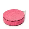 Tape measure, leather, length 150 cm, pink - 3
