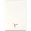 Greeting card lady in champagne red