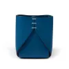 Square pen holder Stitch, leather, blue