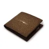 Wallet with Coin Pocket, stingray leather, dark brown - 4