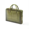 Briefcase Porto Cervo, leather, olive green
