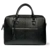 Briefcase, python leather, black - 4