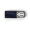 Dice Game with 2 Dice in Leather Box, dark blue