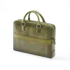 Briefcase Porto Cervo, leather, olive green - 4