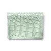 Folded Leather Card Holder – 3 Card Slots, Wild Mint