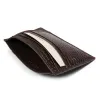 Card Wallet flat, 8 cc, alligator leather, dark brown - 3