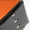 Pen Tray Stitch, leather, narrow, black/orange - 3