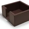 Square memo note box, leather with deer-grain look, mocha - 3