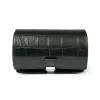 Watch Roll Case for 2 Watches, alligator-emb. leather, black
