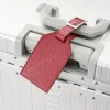 Luggage Tag Adri Leather Dark Red - 3
