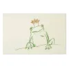 Greeting card frog king green  crown gold