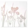 White Iris Greeting Card – Blue-Grey & Dusty Rose Gradient