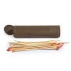 Suede Leather Matchbox Case – Walnut - 3