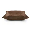 Valet tray square, suede leather, 15 x 15 cm, nut - 2